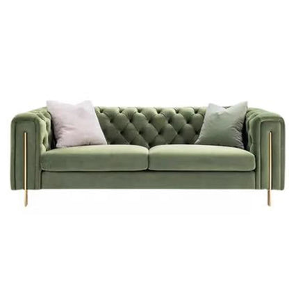 Simple Minimalist Light Luxury Fabric Sofa Set Furniture Velvet 1- 3 Seat Honeycomb Stainless Steel Living Room Sofas For Home