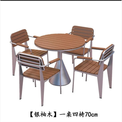 Leisure Sun-Proof Outdoor Bistro Set Small Round Table for Restaurant Music Bar and Patio Lounge Dining