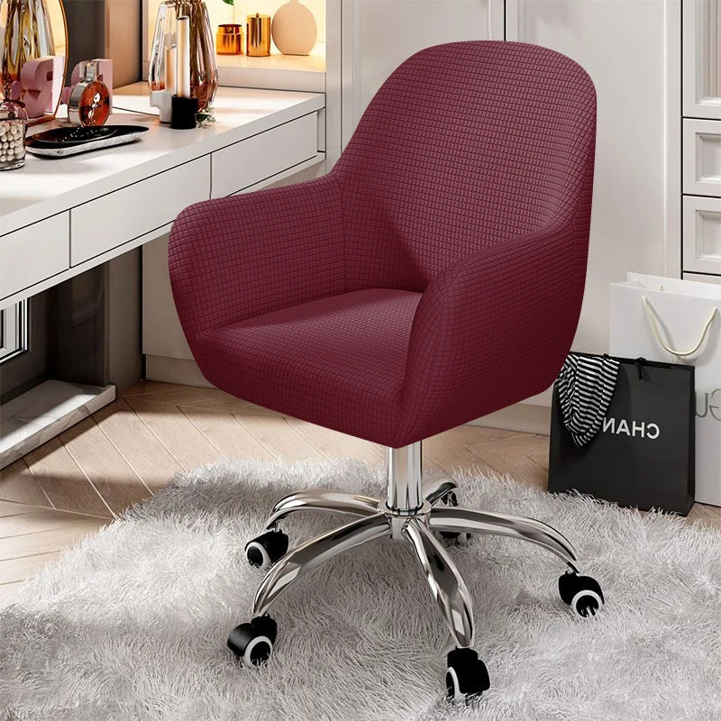 Solid Elastic Rotating Chair Cover Dining Room Spandex High Sloping Armchair Covers Office Chair Slipcover Coffee Bar Make Up