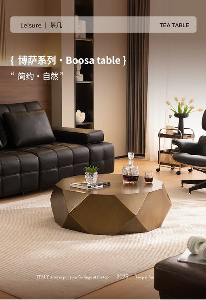 D36Light luxury modern simple living room home new designer special-shaped stainless steel creative coffee table