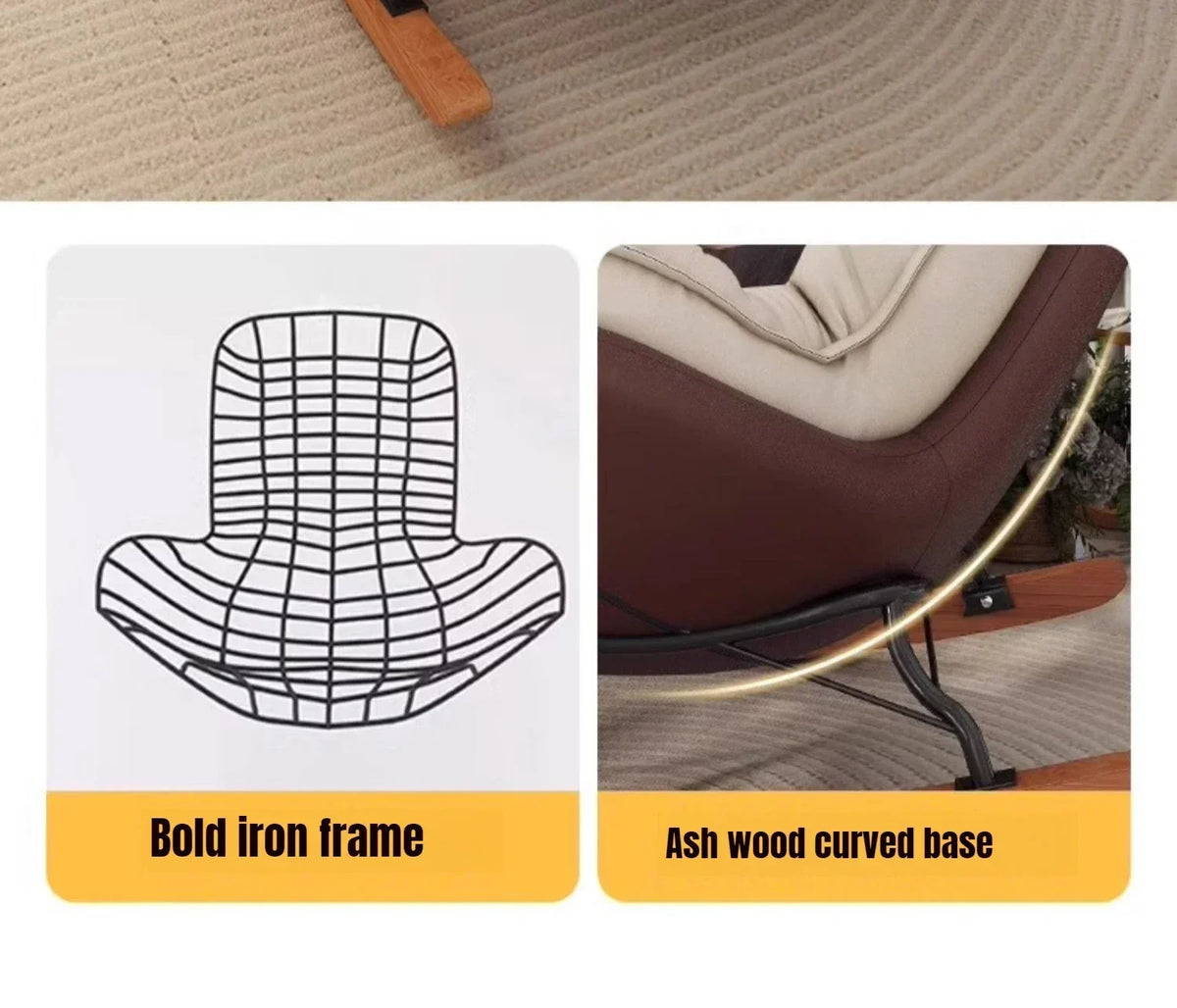 Lazy Sofa Rocking Chair Reclining Sleepable Bedroom Single Recliner Home Balcony Leisure Chair Tatami Seat  Floor Chair
