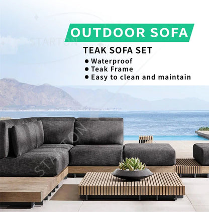 High End Teak Wood Outdoor Furniture Sofa Set Hotel Garden Patio High Quality Outdoor Furniture