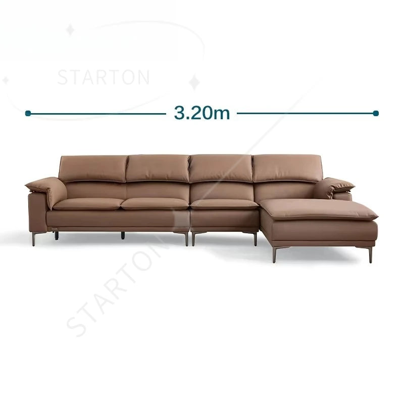 Fabric Sofa Set Living Room Furniture Modern Brown Color Leather Sofa
