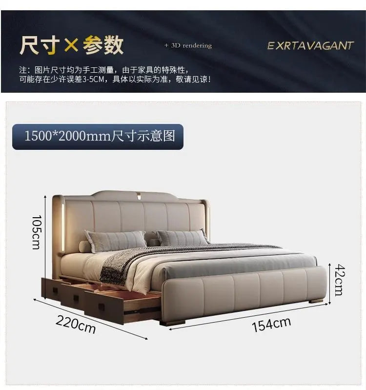 180x200 cm Double bed frame king size frame headboard with 3 drawer storage luxury home bedroom bed queen cama king furniture