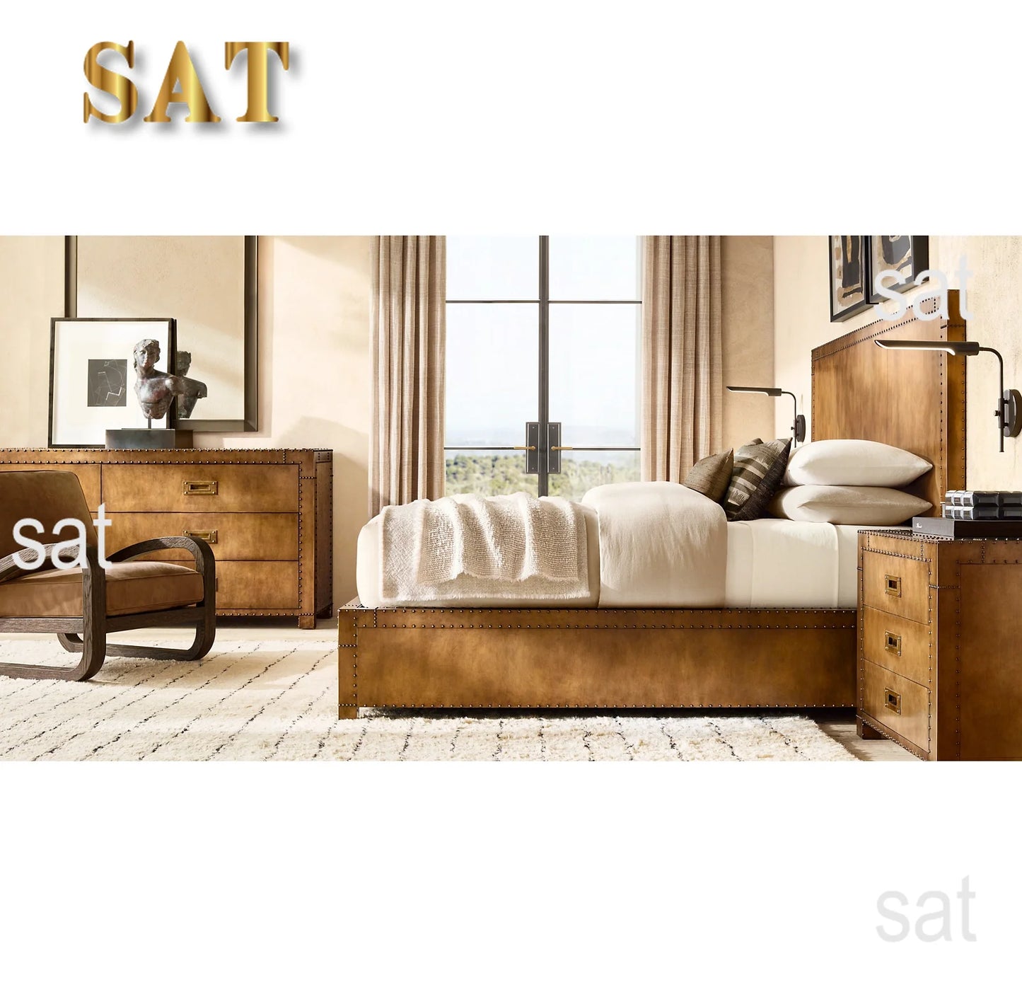 -High-quality luxury chair, unique design, low oak, suitable for living room comfort villa elegant hotel bedroom application