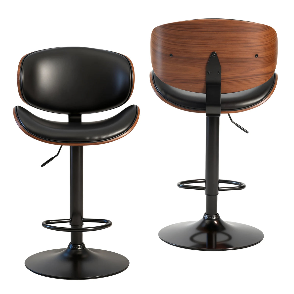JHK – chaise d'ordinateur de bureau ergonomique pivotante et réglable, Support lombaire en cuir PU avec dossier et repose-pieds pour le bureau