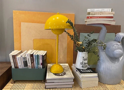 Nordic modern minimalist bedroom bedside lamp creative  flower bud cream style small table