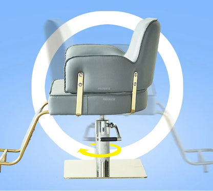 Simple Stainless Steel Barber Chairs Professional Salon Furniture Beauty Salon Chair Home Liftable Rotating Hairdressing Chair