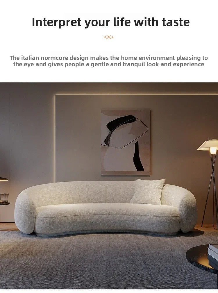 Nordic, modern minimalism, lamb wool cashew curved creative sofa