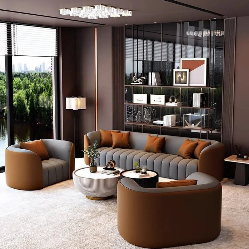 Canapé de luxe léger, petit appartement, salon, zone d'assise, réunion, invités, canapé à rangée droite