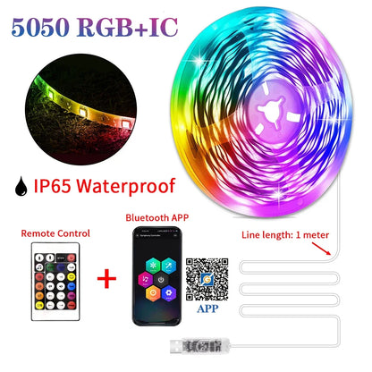 LED Strip Lights RGBIC 5050 LED Strips Commercial Grade Waterproofing App Control Tape Light For Bedroom Room Kitchen Bar