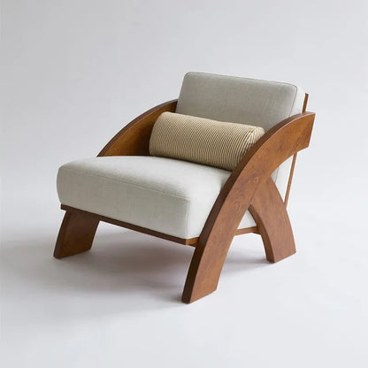 Solid wood living room sofa chair simple household balcony single chair lazy leisure chair