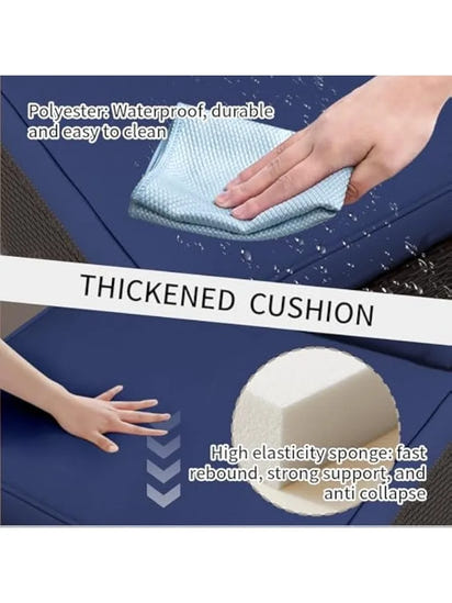 Outdoor Patio Furniture Set, Rattan Sectional Sofa, Conversation Set with Waterproof Cushion and Coffee Table, for Deck