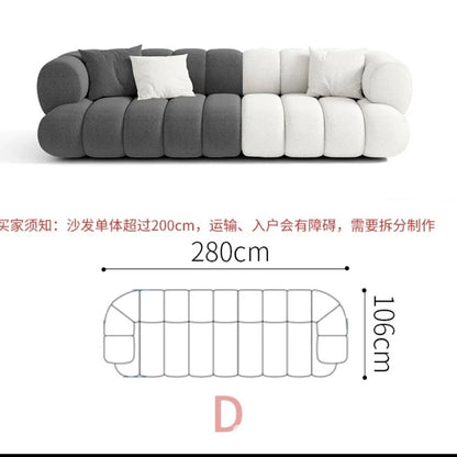 Living room cloud fabric sofa size apartment