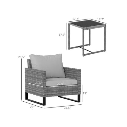 Outdoor Bistro Set Table and Chairs for Patio, Garden, Deck, and Balcony - Stylish Space-Saving Dining Furniture