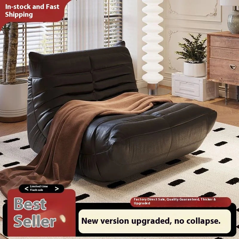 Lazy sofa, togo caterpillar sofa, light luxury, simple Internet celebrity creative chair, suede freehand space recliner