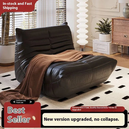 Lazy sofa, togo caterpillar sofa, light luxury, simple Internet celebrity creative chair, suede freehand space recliner