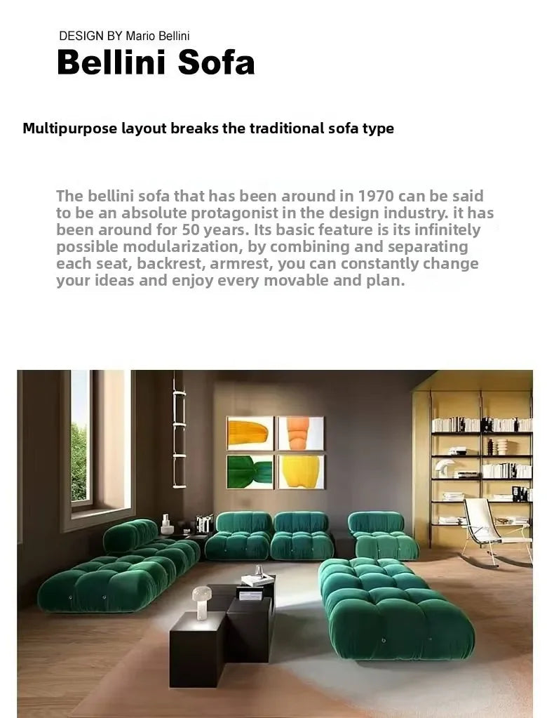 Italian Luxury Modular Sofa Vacuum Compressed Tufted Lazy Sofa Bread Design for Living Room
