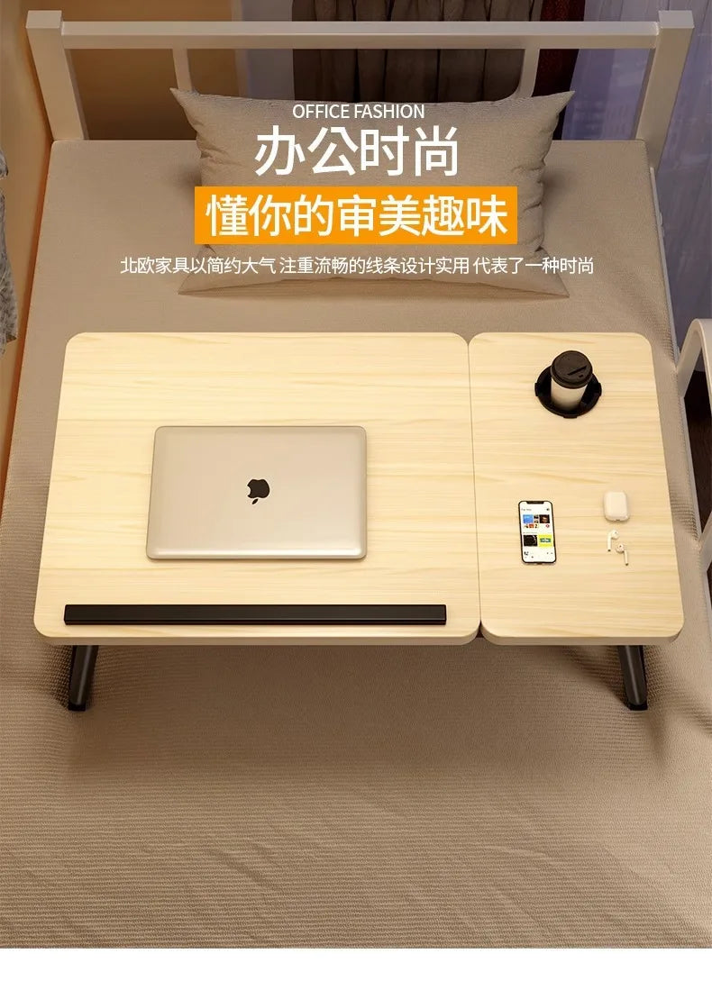 Bedside desk for dorm students, multifunctional foldable laptop desk, window sill desk board