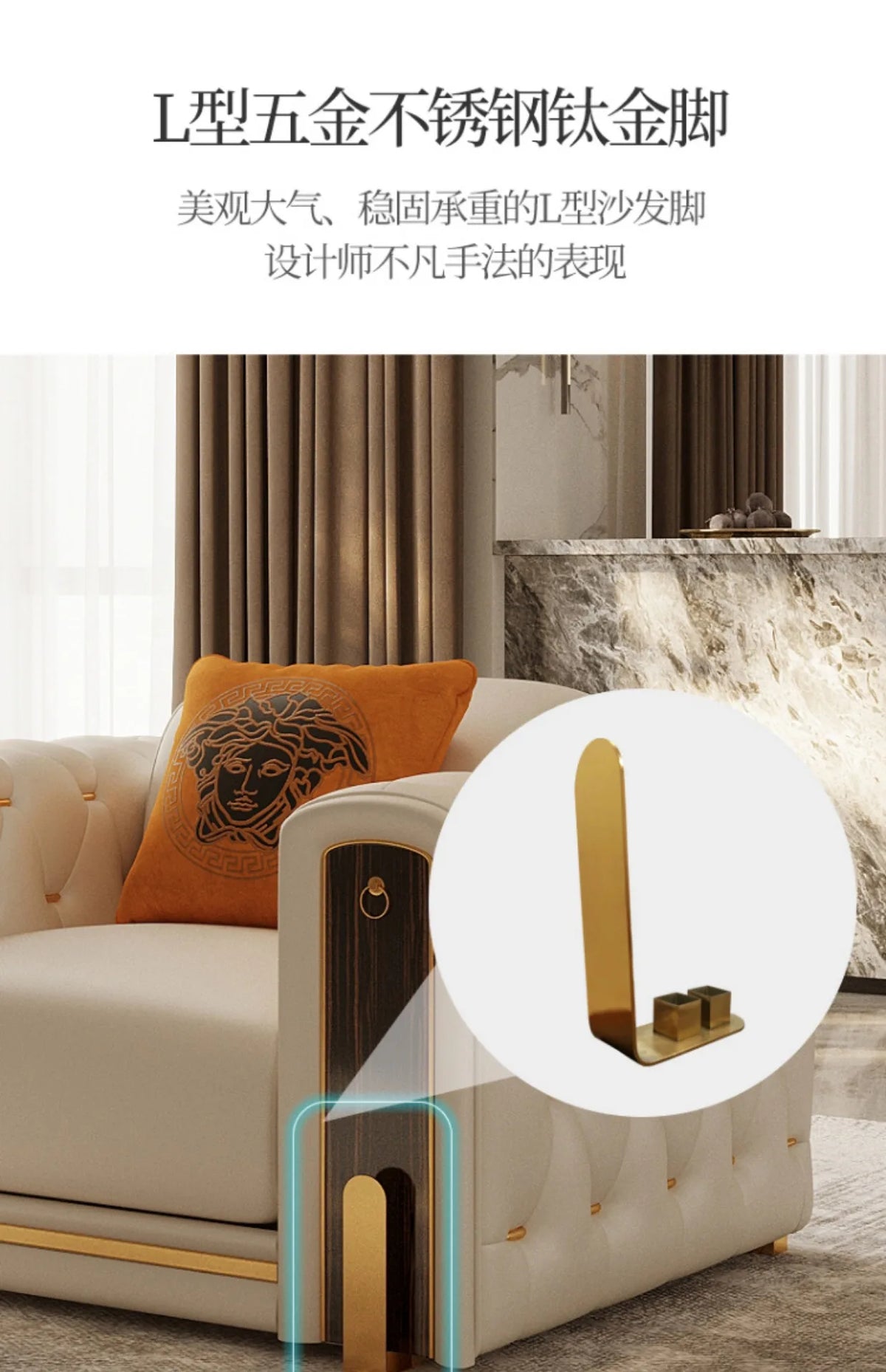 Elegant Luxury Modern Sofa Designs Royal Set Designer Leather Sofa Lounge Loveseat Divano Soggiorno Living Room Furniture