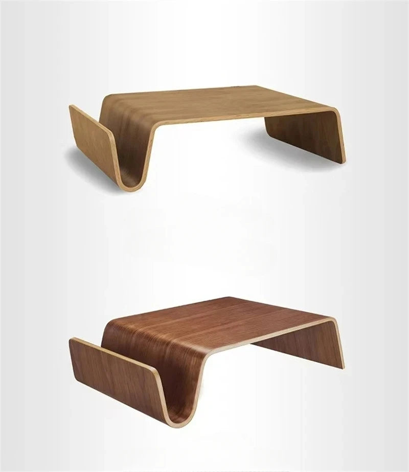 Solid Wood Coffee Table Wooden Computer Bentwood Room Desks Portable Low Center Tea Table Living Room Furniture Side Storage