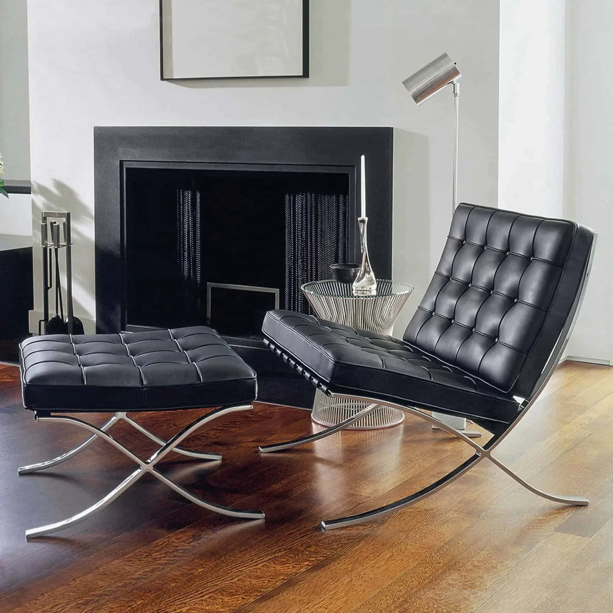 Nordic Bacelona Chair Single  Balcony Antique Metal Style Living Room Office Negotiation Chair Designer Leisure