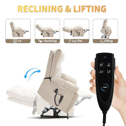 Extra Large Dual Motor Power Lift Recliner Chair, Lift Chair with Massage and Heat for Elderly, Lay Flat Recliner,, Customized