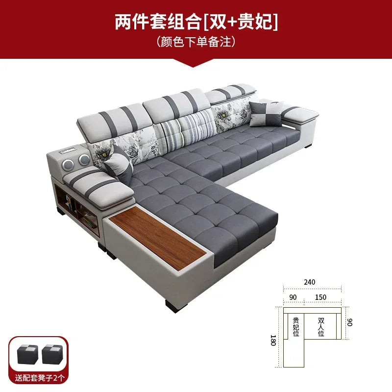 Nordic Luxury Technology Cloth Sofa for Living Room Furniture Modern Living Room Sofa Combination Large Apartment Sofa Set u