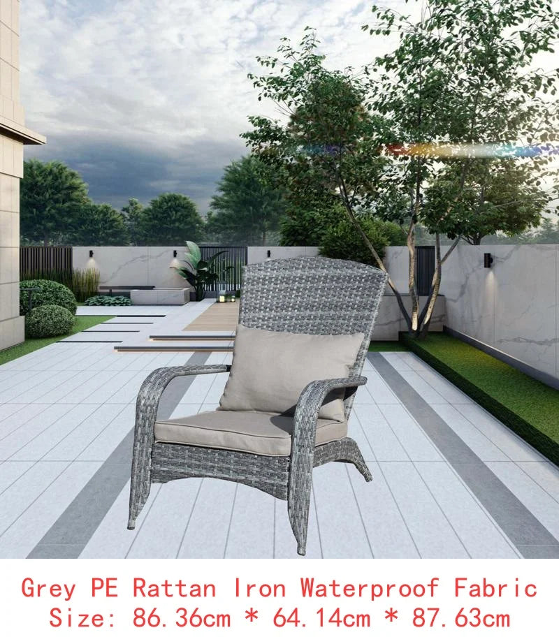 Patio Chair with Grey Cushions - Comfortable Outdoor Seating with Soft Cushions for Relaxation and Style