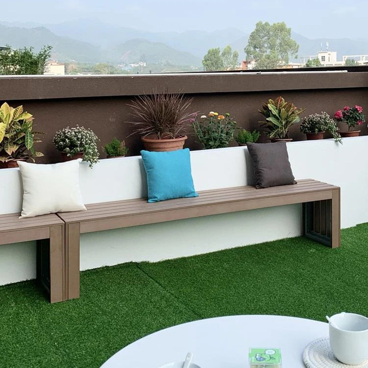 Table et chaise d'extérieur en plastique et bois, banc de balcon de Style nordique pour cour de loisirs, Anti-corrosion