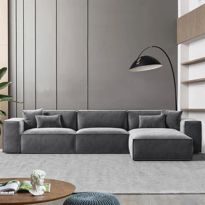 Hot Sales Modern L Shape 3 Seater Fabric Padded Seat Fabric Sofa Bed Sofa Sleeper Bed