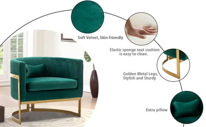 Luxury Living Room Chair Barrel Wide Arm Chair Club Single Leisure Accent Chair