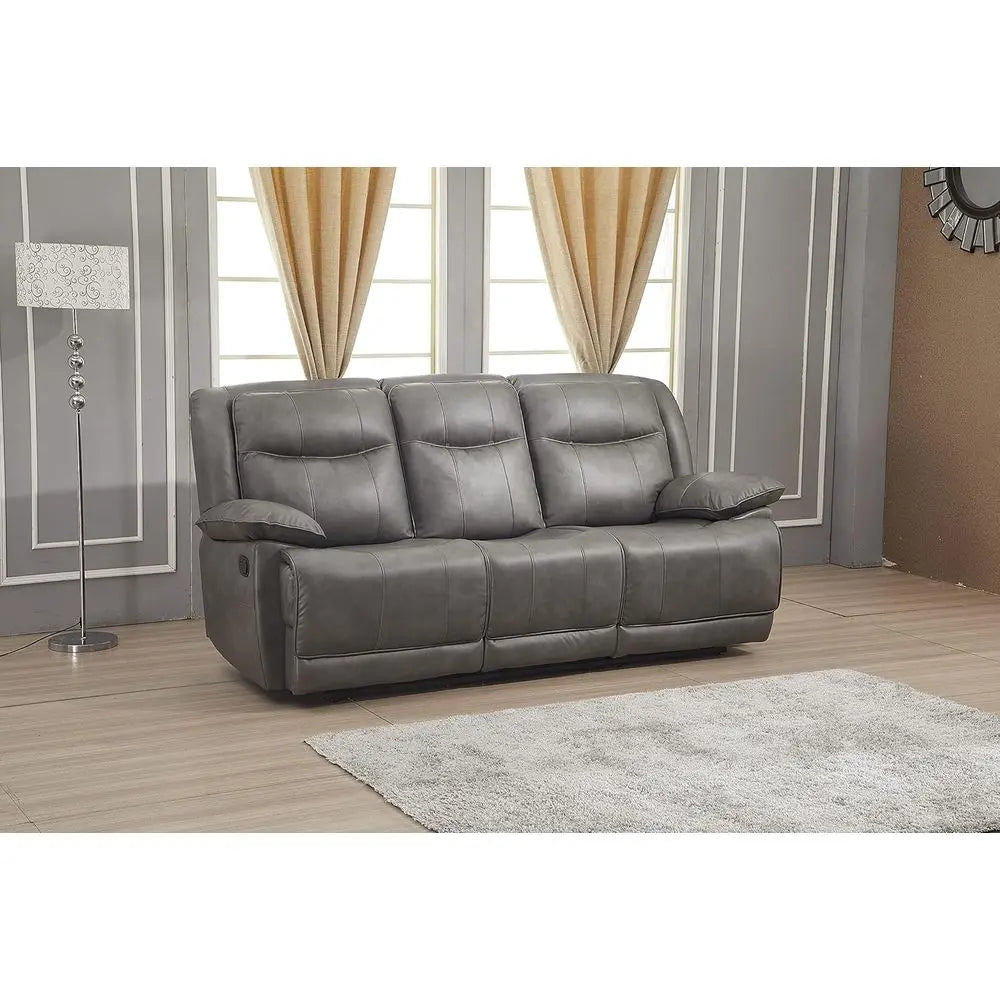 Bonded Leather Reclining Soa Couch Set Living Room Set 8006 (Grey, Soa)
