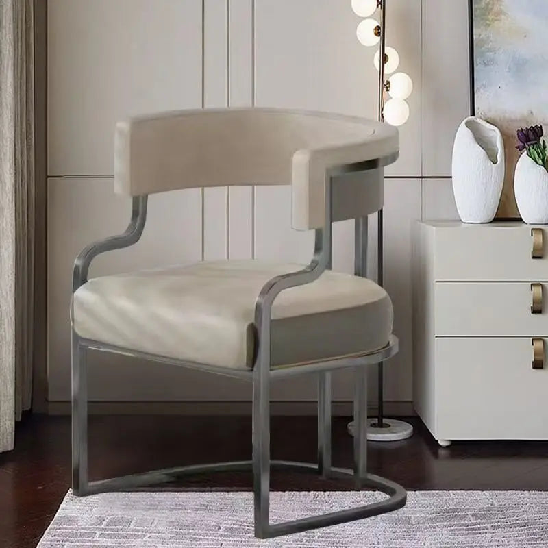 Modern Light Luxury Accent Chair Premium Dining Chair for Salon Reception Office Conference Hotel Lounge Makeup Nail Studio