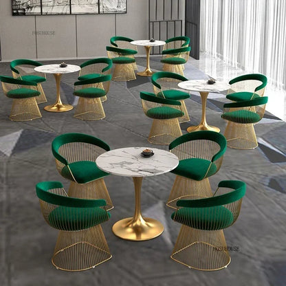 Nordic Designer Living Room Chair for Hotel Lobby Small Apartment Hollow Back Chairs Senior Leisure Creative Armchair for Cafe T