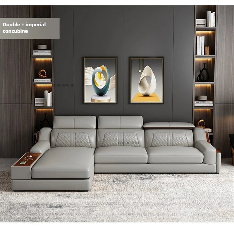 Italian Light Luxury Living Room Sofas Combination Nordic Double Sofas for Living Room Home Furniture Designer Leather Back Sofa