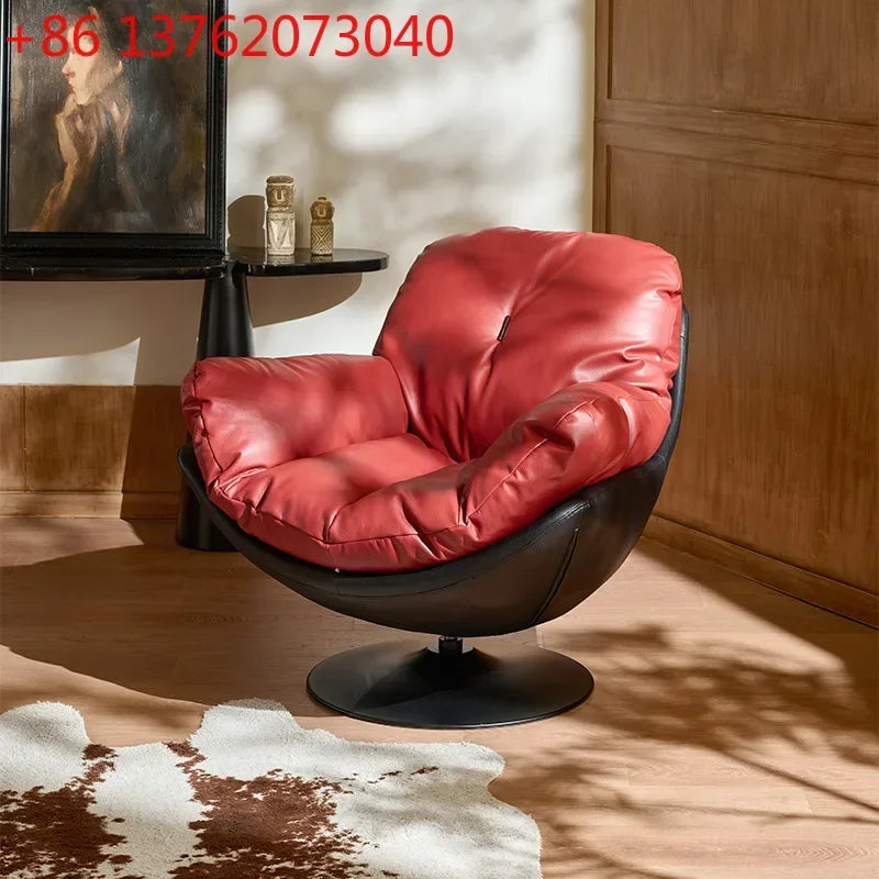 Italian single sofa chair living room designer casual lazy sofa vintage swivel chair