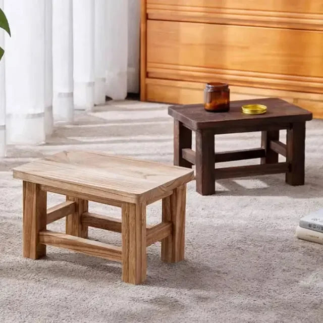 Adult Solid Wood Stool for Daily Use Shoe Changing Step Stool for Kitchen Bathroom Living Room Wooden Household Furniture