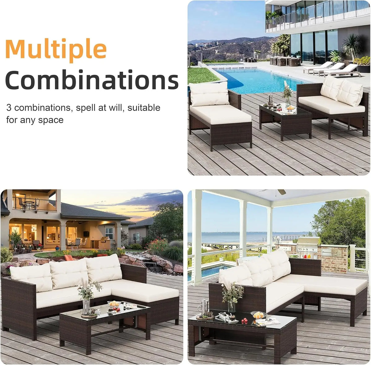 Factory Hot Selling High Quality PE Rattan Garden Leisure Sofa Bed for Hotel Outdoor Party