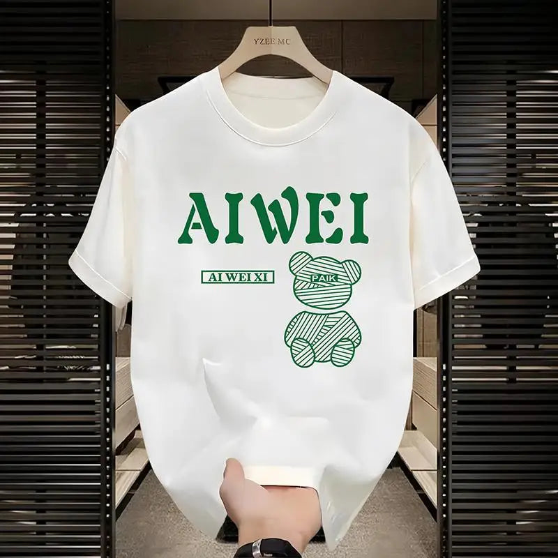 Men's Pure Cotton T-shirt, Fashionable and Trendy Hip-hop 2026 New Style Loose and Comfortable Sports Latest Style Affordable