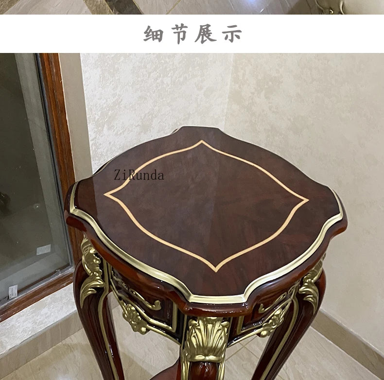 Solid wood flower stand, living room coffee table, piano paint rack, high-end furniture