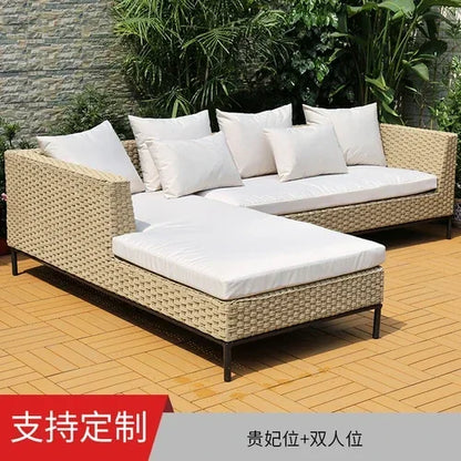 Stylish Outdoor rattan chairs, sofas, courtyards, gardens, leisure rattan art sofas, tea table combinations, sunlight rooms