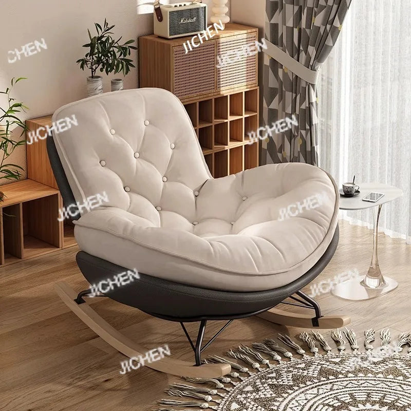 Lazy Sofa Rocking Chair Bedroom Lounge Chair Carefree Adult Living Room Single Balcony Leisure Rocking Chair Recliner Chairs