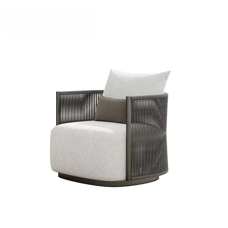 Outdoor furniture set Hotel garden set Terrace furniture set L-shaped sofa Resort villa terrace Aluminum outdoor rope sofa