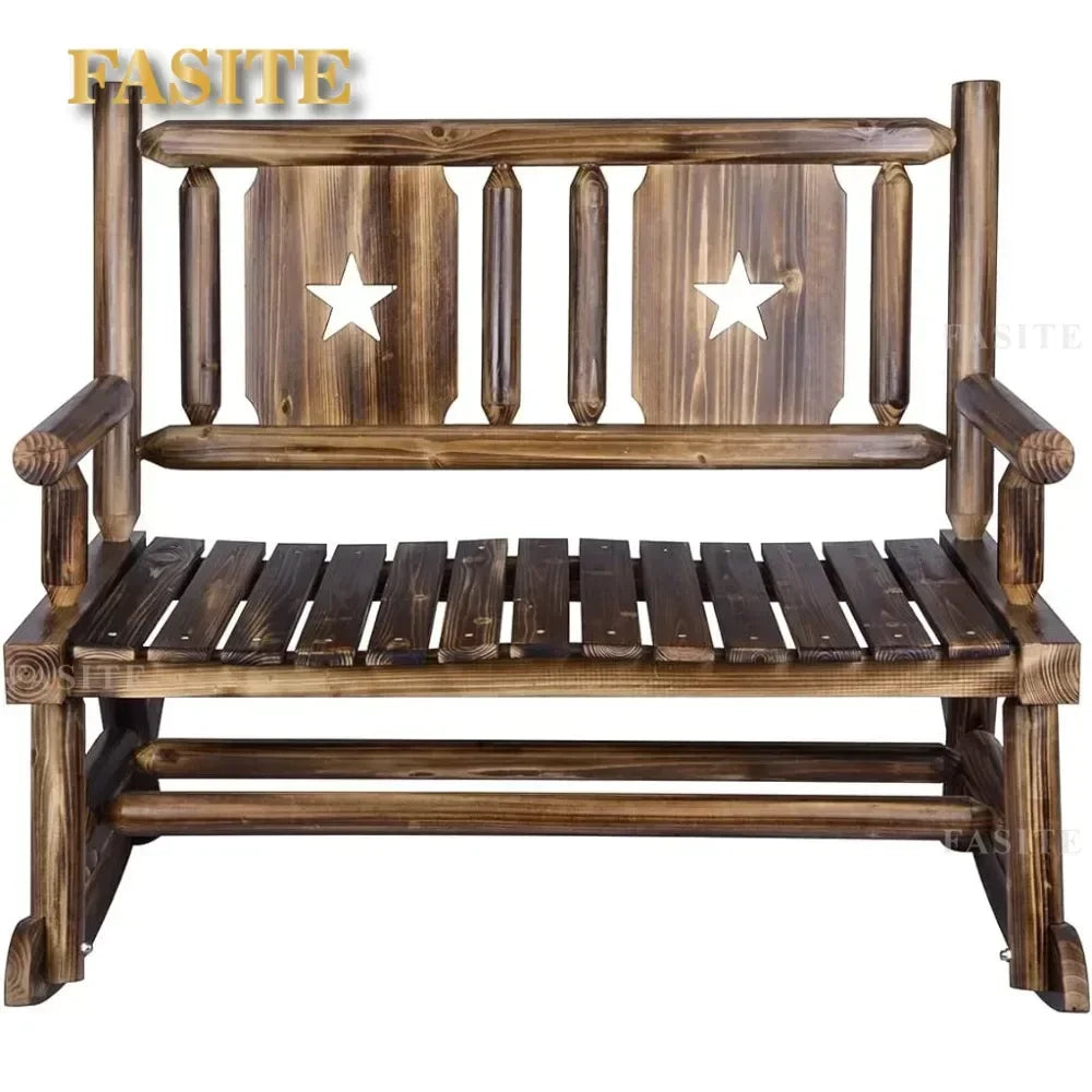 Wooden Double Outdoor Terrace Rocking Chair, Outdoor Rocking Chair, Original Wooden Porch Stool
