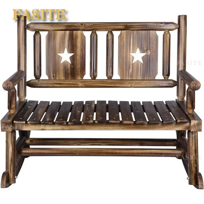 Wooden Double Outdoor Terrace Rocking Chair, Outdoor Rocking Chair, Original Wooden Porch Stool