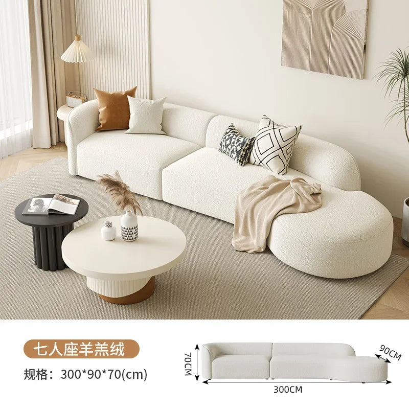 Cream Wind Sofa Modern Simple Aesthetics Designer Relaxing Sofa White Trendy Luxury Living Room Muebles Lounge Suite Furniture