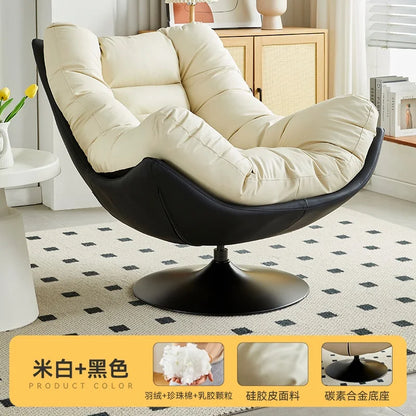 Nordic single sofa chair, living room balcony sun lazy chair, can lie down and sleep modern simple wind leisure swivel chair