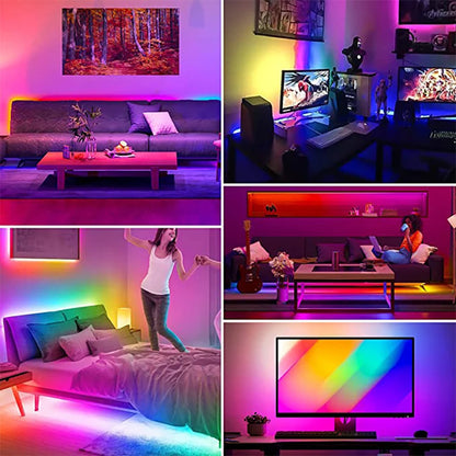 LED Strip Lights RGBIC 5050 LED Strips Commercial Grade Waterproofing App Control Tape Light For Bedroom Room Kitchen Bar