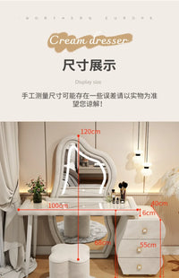 User-friendly Nordic Led Mirror Dressing Table Brown Drawer Bedroom Light Dressing Table Beautiful Storage Furniture Comfy